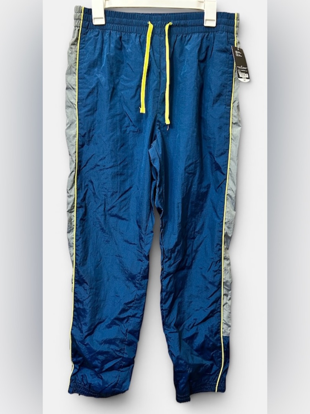 Xersion Mens Navy Blue Athletic Pants with Yellow Trim Track joggers Size Medium